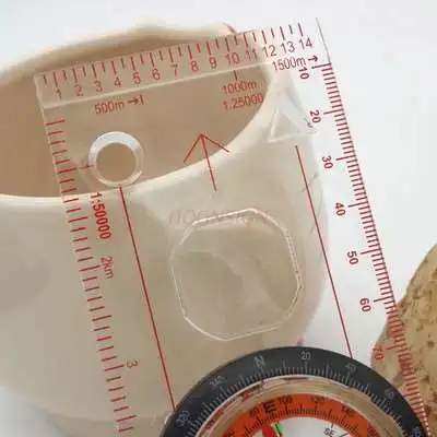 Outdoor Directional Off-road Army Multifunctional Portable Map Ruler Measurement Pointing