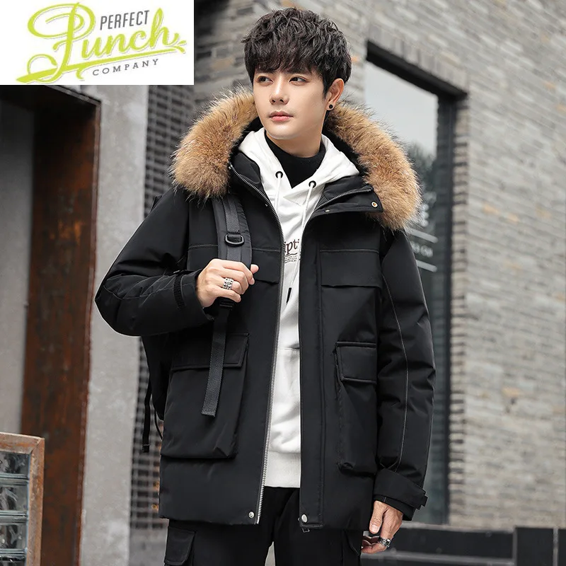 Men Women Down Jacket Winter Korean Style Thicken Hooded Woman Parkas Warm Raccoon Fue Collar Chaqueta Hombre 2021 New WPY1218