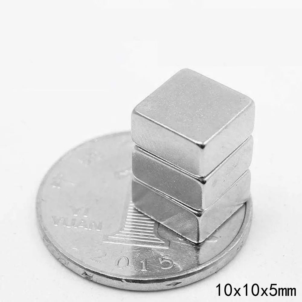 10/20/30/50/100/200/250pcs 10x10x5 mm Rare Earth Neodymium Magnet 10*10*5 mm Powerful Strong Magnetic Magnets sheet 10x10x5mm