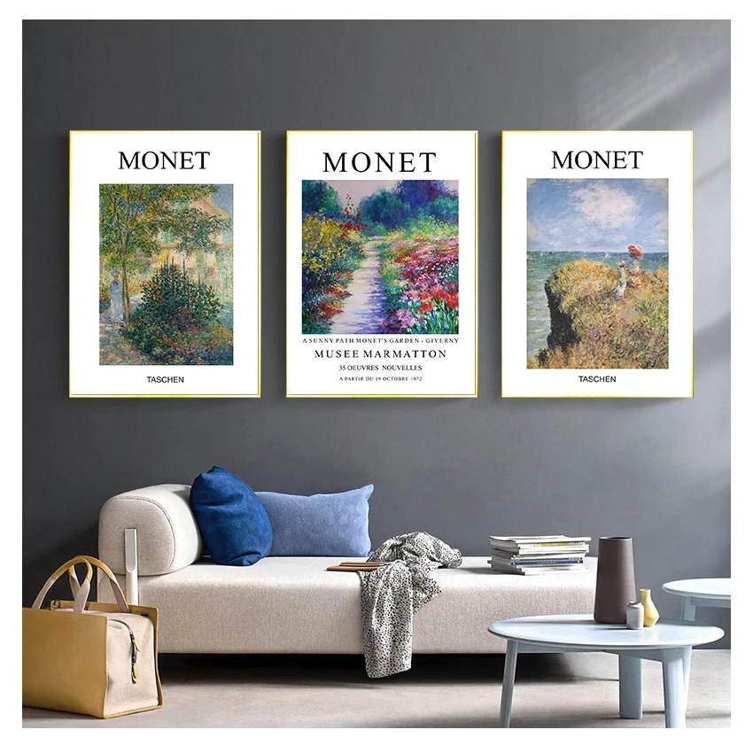 Painting Exhibition Posters Canvas Print Wall Pictures Bedroom Living Room Home Wall Decor Claude Monet Classic Vintage Abstract