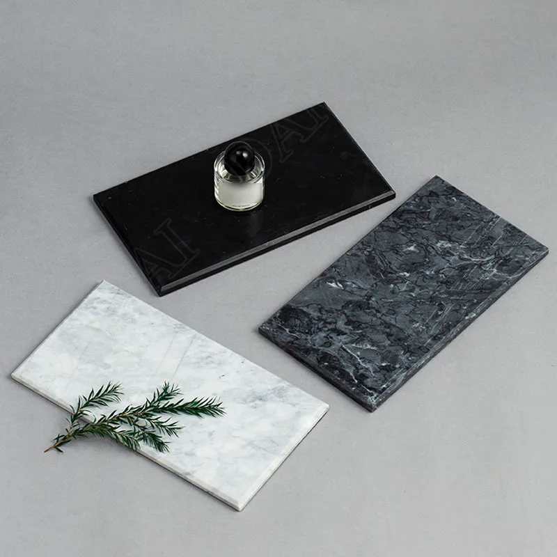 

Natural Marble Storage Tray Simplicity Bathroom Cosmetic Container Bedroom Jewelryorganizer Creativity Home Decoration Modern