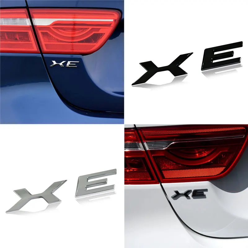 1PCS ABS Black Silver Car Letter Rear Trunk Decals Emblem Badge For Jaguar XF XFL XE XEL XJI Logo Type S-Type F-Type Accessories