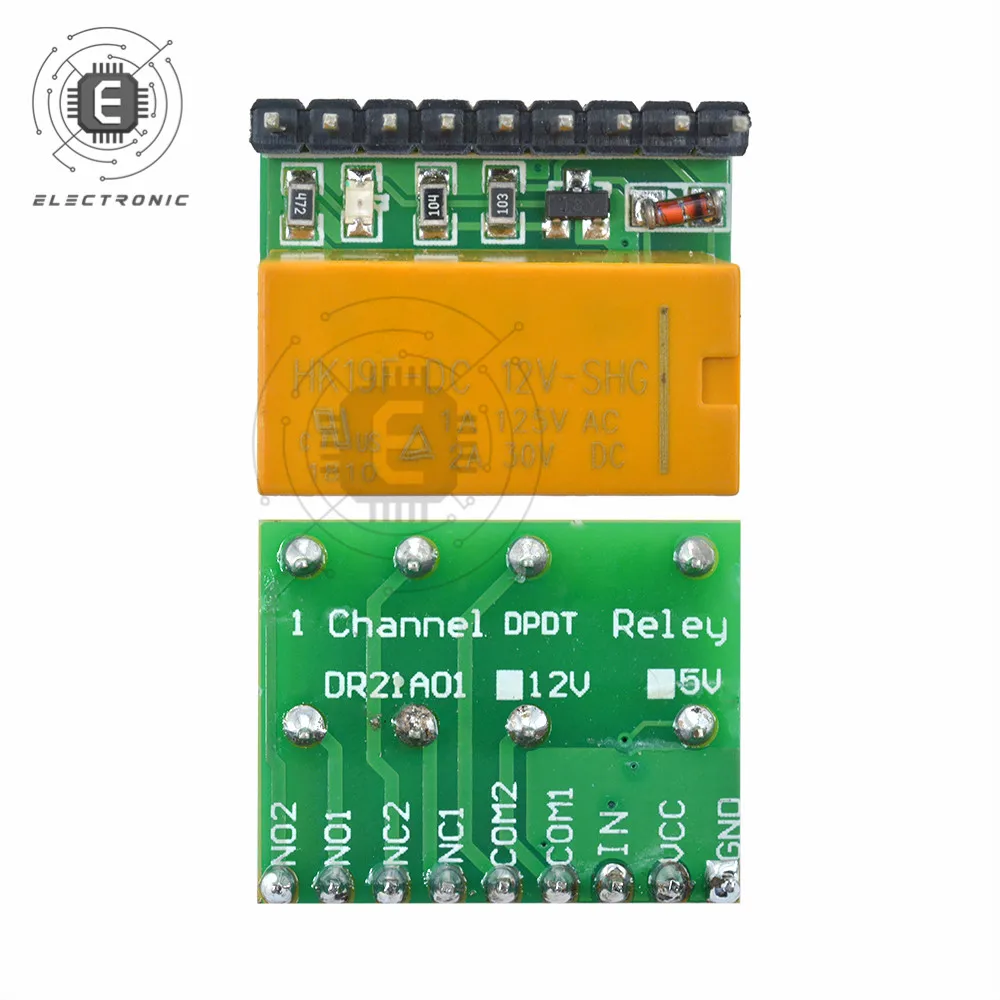 1PC Mini DC 5V 12V DPDT Double Pole Double Throw Relay Module Switch Board Signal Relay Electromagnetic Relay