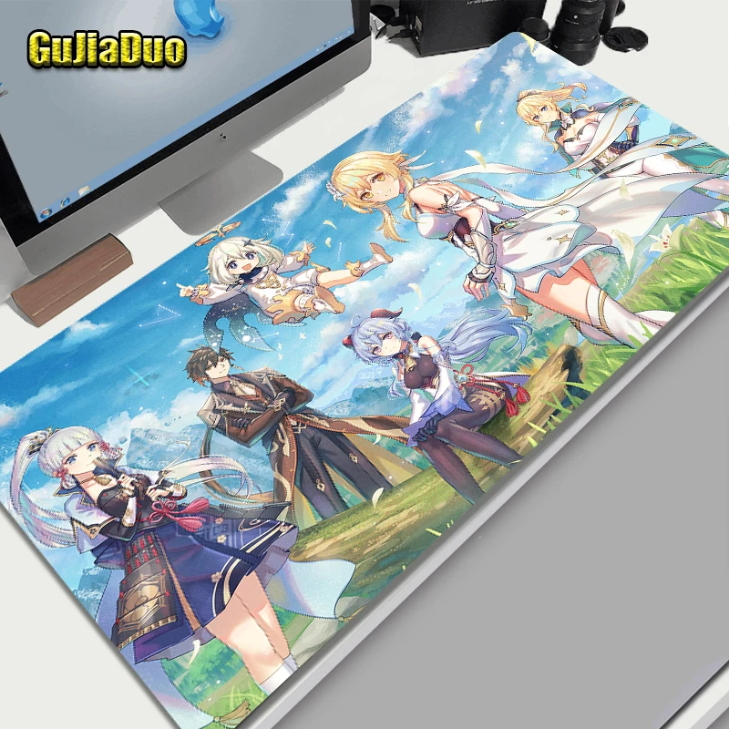 400x900 Extra Große Genshin Auswirkungen Maus Pad Gamer Kissen Spielen Matte Gummi Wasserdicht Nicht-slip Anime Mauspad gaming Zubehör