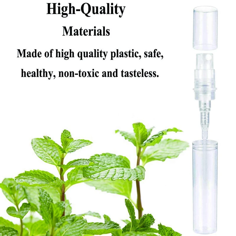 200Pcs 2/3/5/8/10ml Mini Refillable Bottle Protable Plastic Spray Perfume Bottle Atomizer Cosmetics Container with Syring