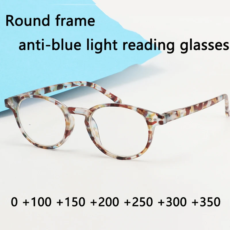 Women Reading Glasses Anti-Blu-ray Glasses High-end New Fashion HD Computer Optical Goggles Flat Mirror Resin Full Rim +150 250