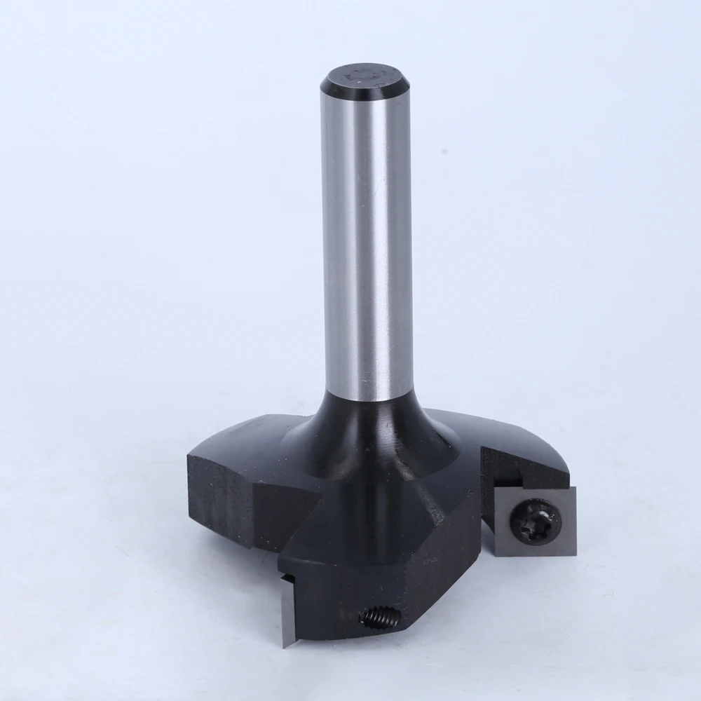 LAVIE 8mm Schaft Austauschbare klinge Hobeln Bit Gesicht Ende Fräsen Cutter Einfügen-Stil Spoilboard CNC Auftauchen Router Bits für Holz