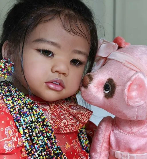 NPK 28inch Reborn Toddler Amaya Doll Making Kit with Soft Touch Flexible Vinyl Body And Eyes Unfinished Doll Parts for Crafters
