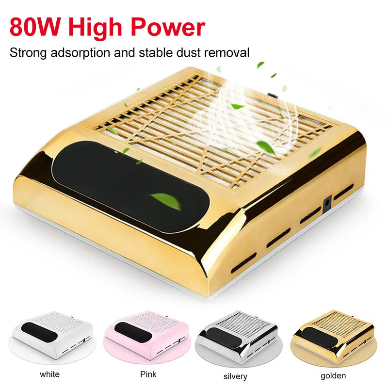 

80W Dust Collector Fan Vacuum Cleaner Manicure Machine Tools With Filter Strong Power Nail Art Tool Nail Vacuum Cleaner