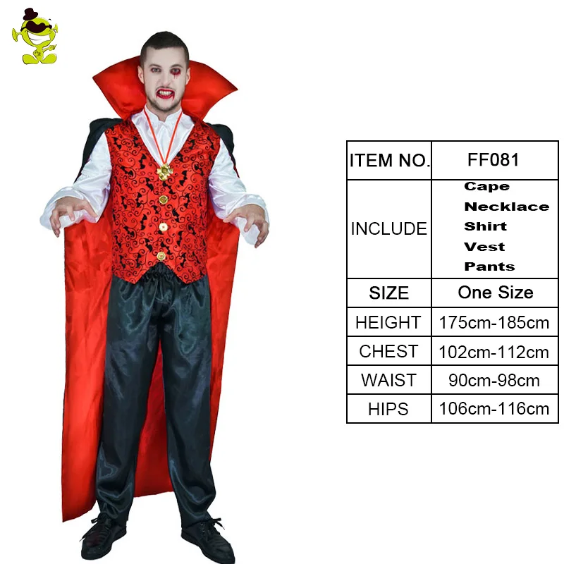 Adulto assustador vampiro traje para halloween cosplay festa trajes de vampiro masculino