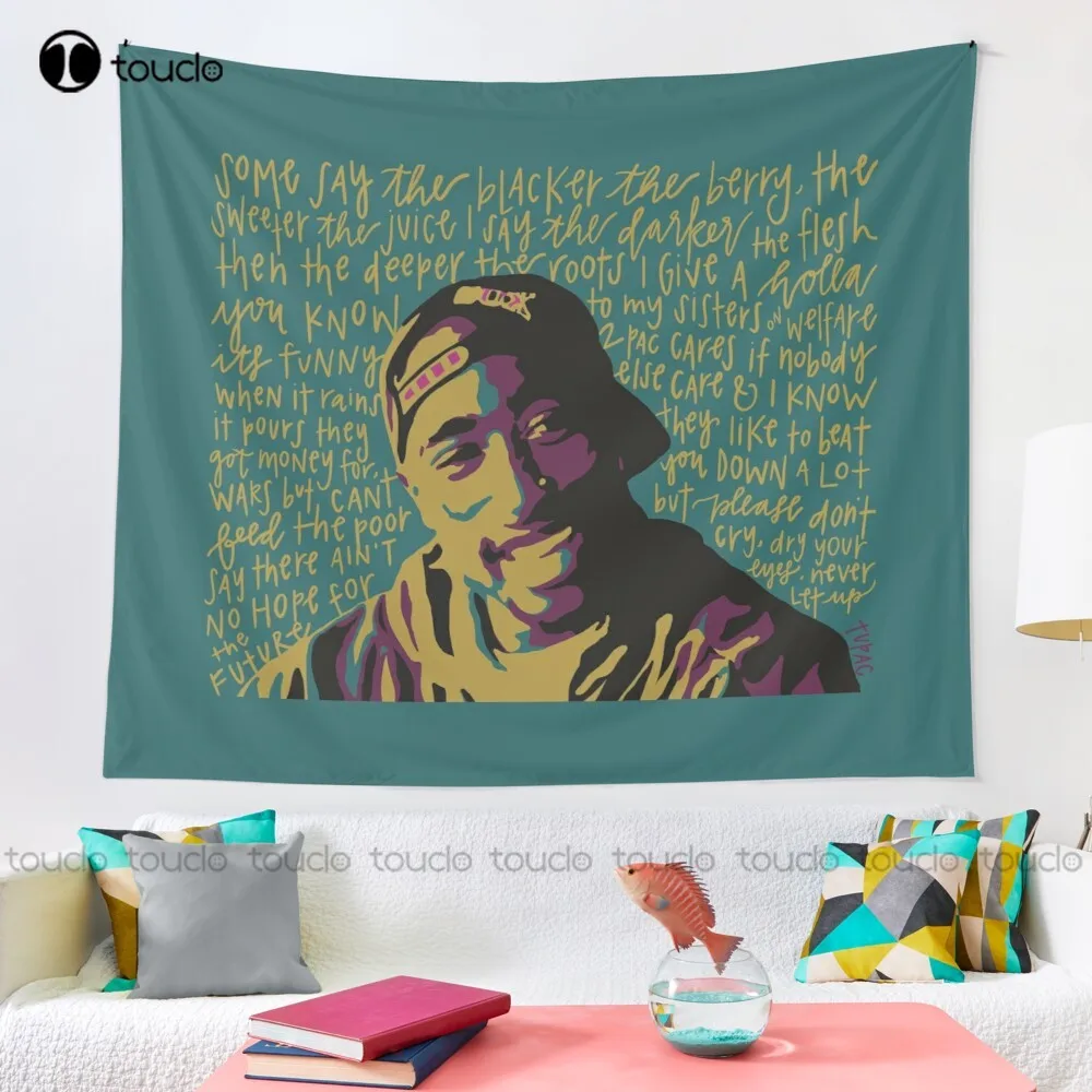 Tupac. 2Pac 2Pac Shakur Tupac Shakur Hip Hop Black Lives Matter Hip Hop Art Tapestry Tan Tapestry Background Wall Wall Covering