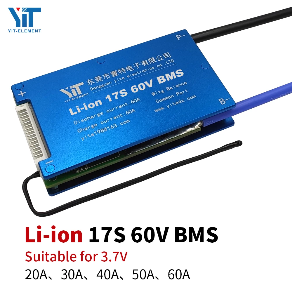 17S 60V BMS Lithium battery 3.7V power protection board temperature protection equalization function overcurrent protection PCB