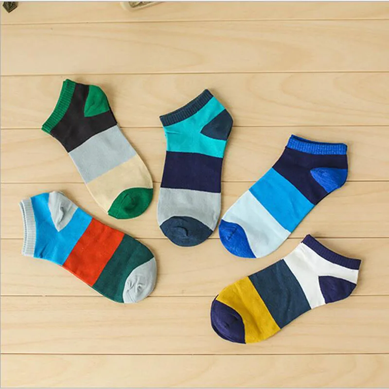 PIER polo socks 5 pairs high quality cotton stripe male socks embroidery boat Meias Casual Ankle Socks Sheer Mens Short Socks