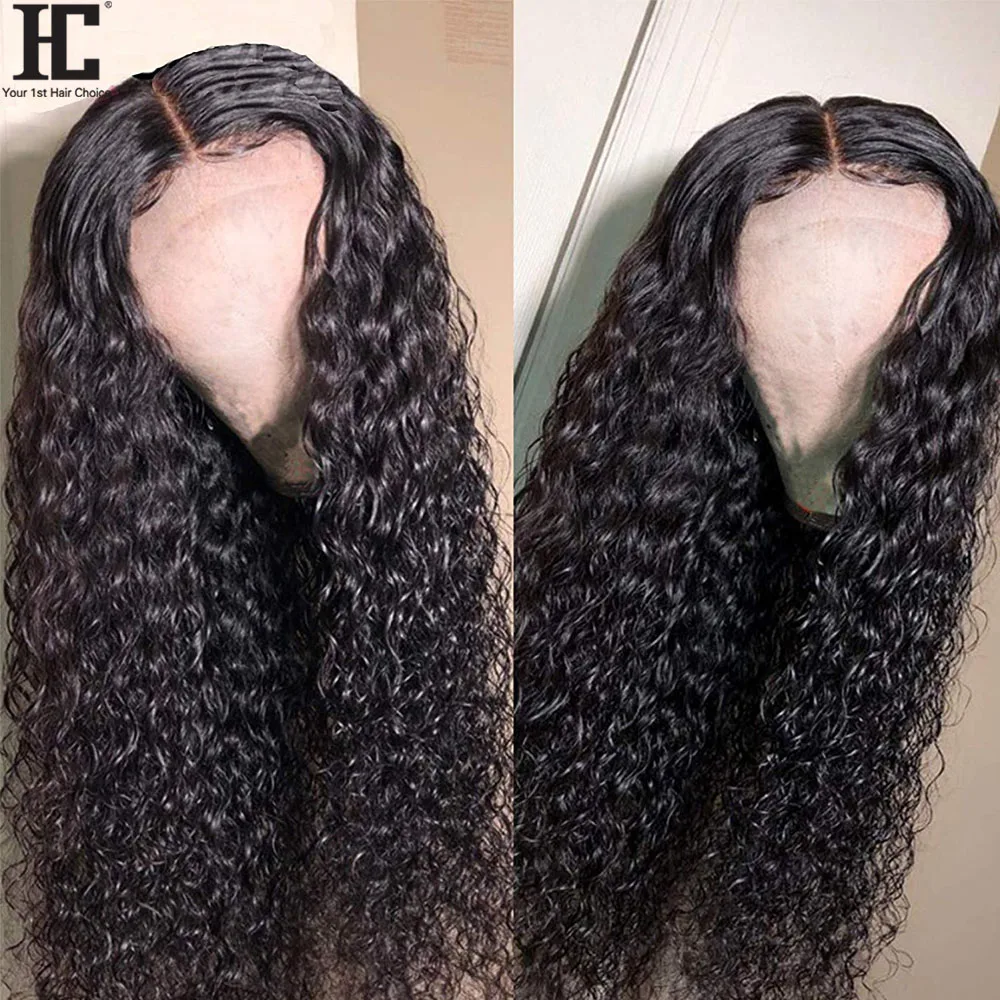 Parrucca brasiliana dei capelli umani ricci Remy 13x1 parrucche dei capelli umani della parte del merletto con i capelli del bambino Pre pizzicati 150% parrucca anteriore del merletto Glueless