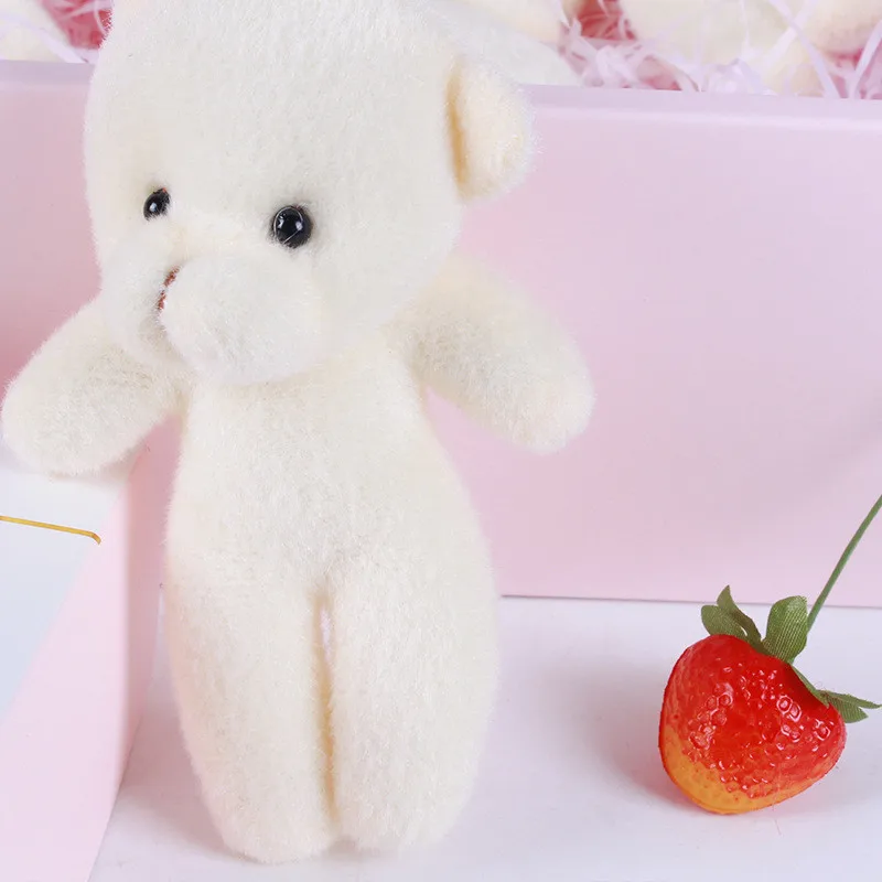 10PCS/lots Mini Plush Bear Toys Small Pendant Cute Diamond Bears Doll Soft Stuffed Toy For Kids Girls Gift 12CM