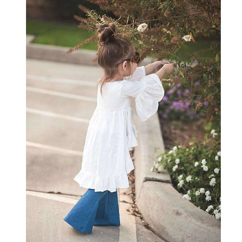 2023 Kids Summer Dress White Princess Robe Enfant Fille Fashion Vestidos Infantil Baby Girl Summer Dresses Toddler Girl Dress