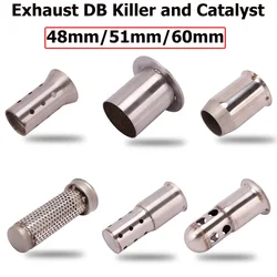 48mm 51mm 60mm Motorcycle Exhaust Removable Silencer Muffler Catalyst DB Killer Silencer Noise Sound