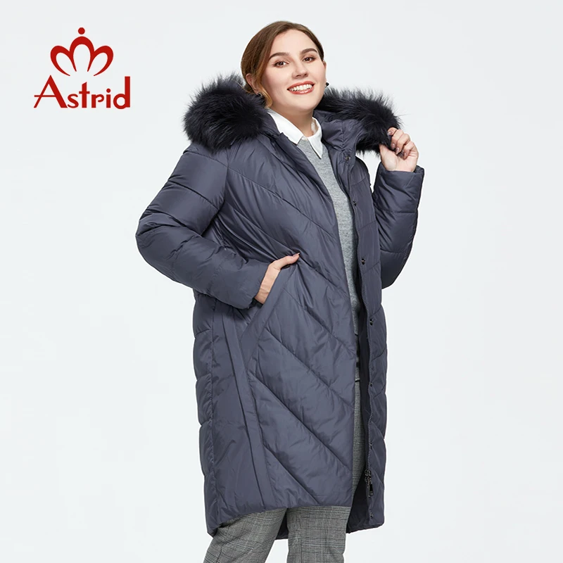 

Astrid 2022 New Winter Women's coat long warm parka Thick Jacket with fox fur hooded Plus Size Bio-Down female clothing AR-9172