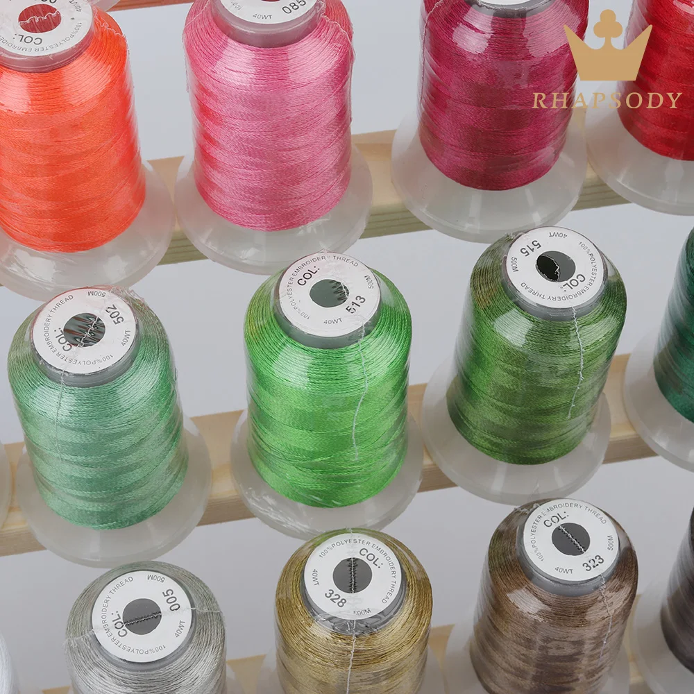 40WT 120D/2 500 Meters 60 Different Bro*ther Colors Premium Quality Polyester Machine Embroidery Sew Thread Mini Cone Home Hobby