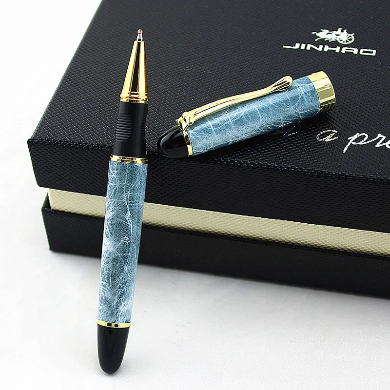 High Quality Marble Blue Roller ball pen Luxury Jinhao 450 Full Metal Golden Clip Pens Writing Stationery Office School