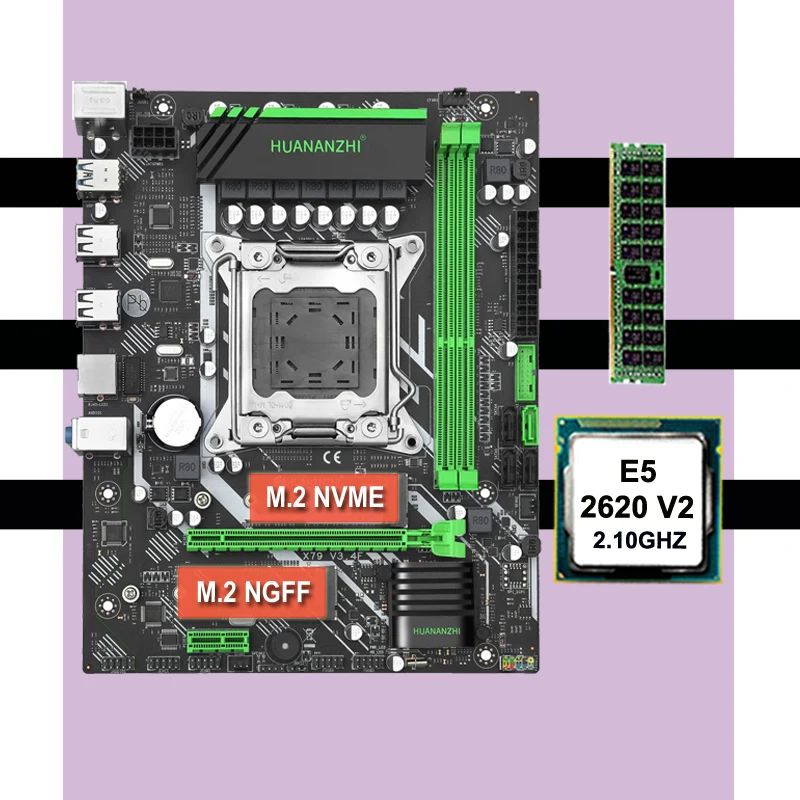 

Famous brand motherboard on sale HUANANZHI X79 LGA2011 motherboard with CPU Intel xeon E5 2620 V2 RAM 8G DDR3 1600 REG ECC