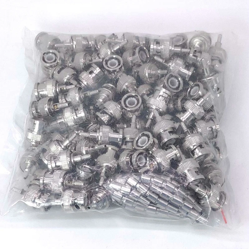 JX 10PCS BNC connector male crimp RF connector BNC male crimp plug for RG316 RG174 LMR100 coaxial cable fast ship