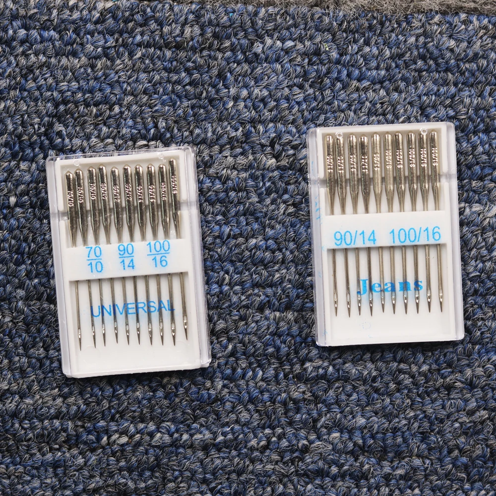 20/50 Sets Sewing Machine Needles Ball Point Head 70/10 90/14 100/16 Jeans & General Home Sewing Machine Needles Wholesale