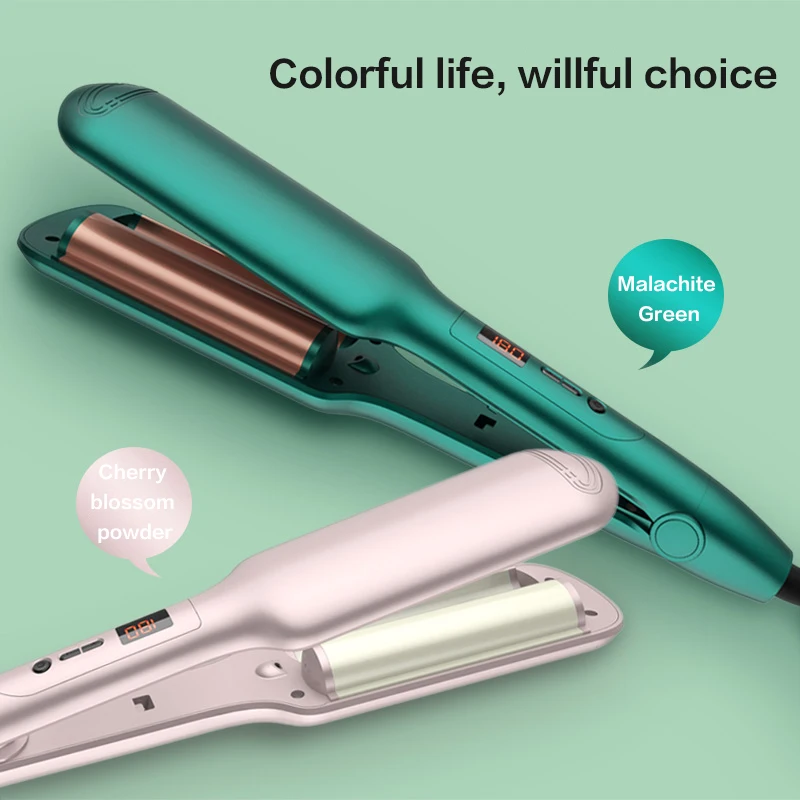 Professional Curling Iron Hairdressing Ceramic Styling Curling Iron Flat Iron LCD U-Shaped Wave Curling Iron Hair Styling Tool