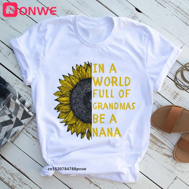 Donne In un mondo pieno di rose Be a Daisy T shirt ragazza girasole divertente T-shirt donna Harajuku anni \'90 vestiti, nave di caduta