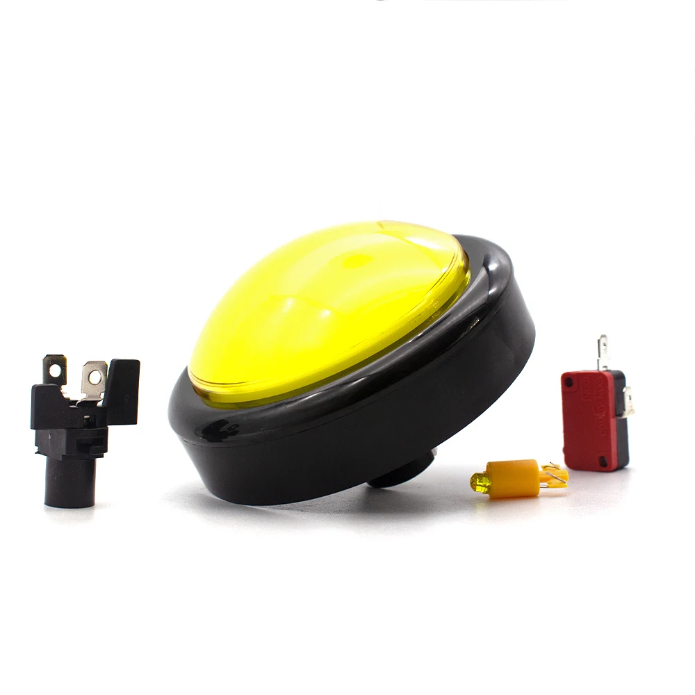 LED Illuminated Push Buttons Switch for Arcade Machine, Big Dome Shaped Type, Video Games Parts, 100mm, 5V, 12V