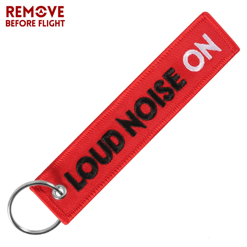 Red Key Chains for Cars Motorcycle Fashion Embroidery Key Ring Chain for Motors Loud Noise ON Keychain Holder Jewelry llavero