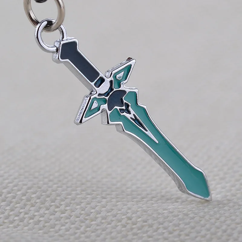 Fashion New Sword Art Online Pendant Anime Jewelry 3-piece Set Enamel Cross Weapon Asuna Kirito Cosplay Necklace Wholesale