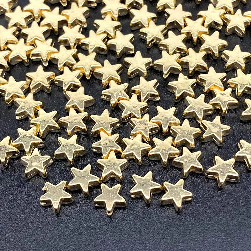 About 6mm Gold Color Silver  Star Bead Loose Spacer CCB Acrylic Beads DIY Jewelry Making Findings Charm image 3