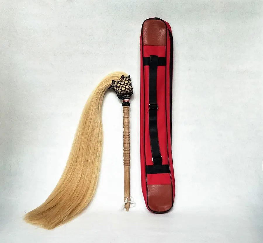 wood handle taoist fuchen horsetail dust Buddha tai chi Taoism taiji kung fu multiplier whisk