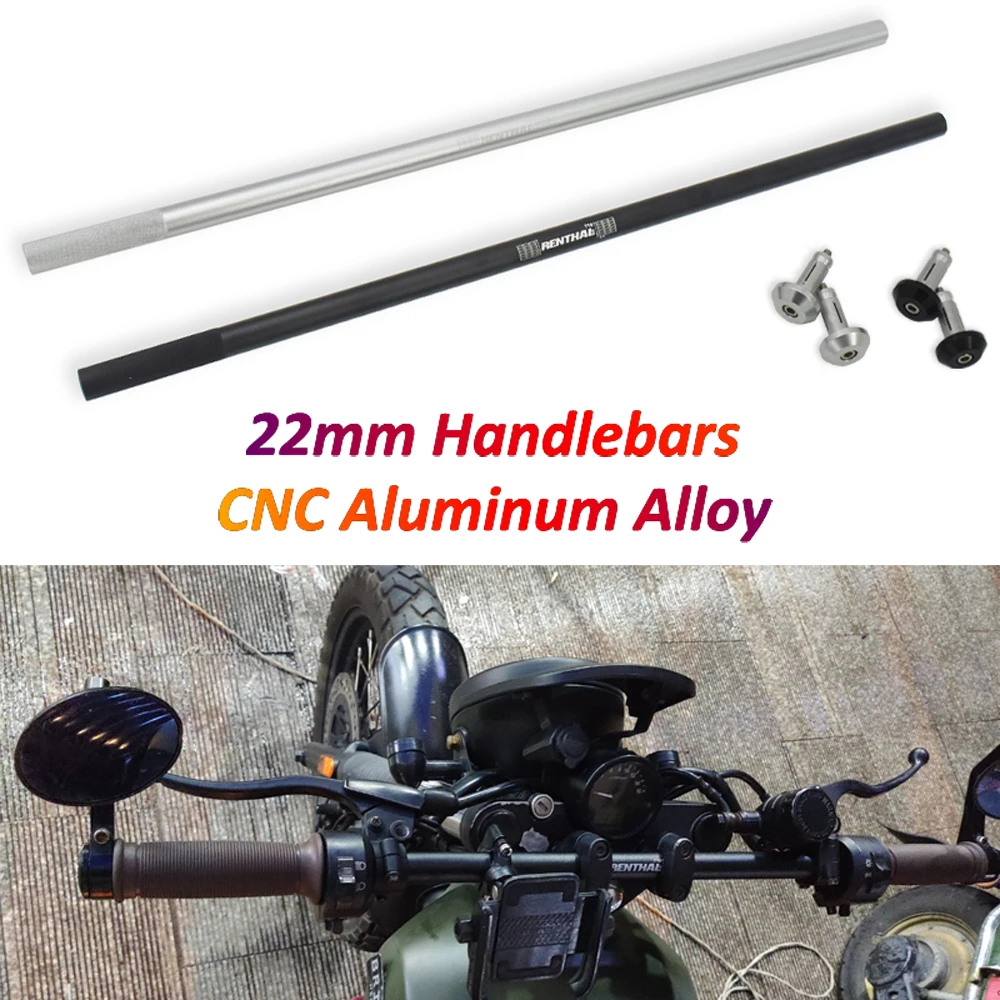 Motorcycle Straight Handlebar 22mm Renthal CNC Anodizing Aluminum Alloy 7/8\'\' Handle Bars for Honda CG125 NC750X CRF Dirt Bike