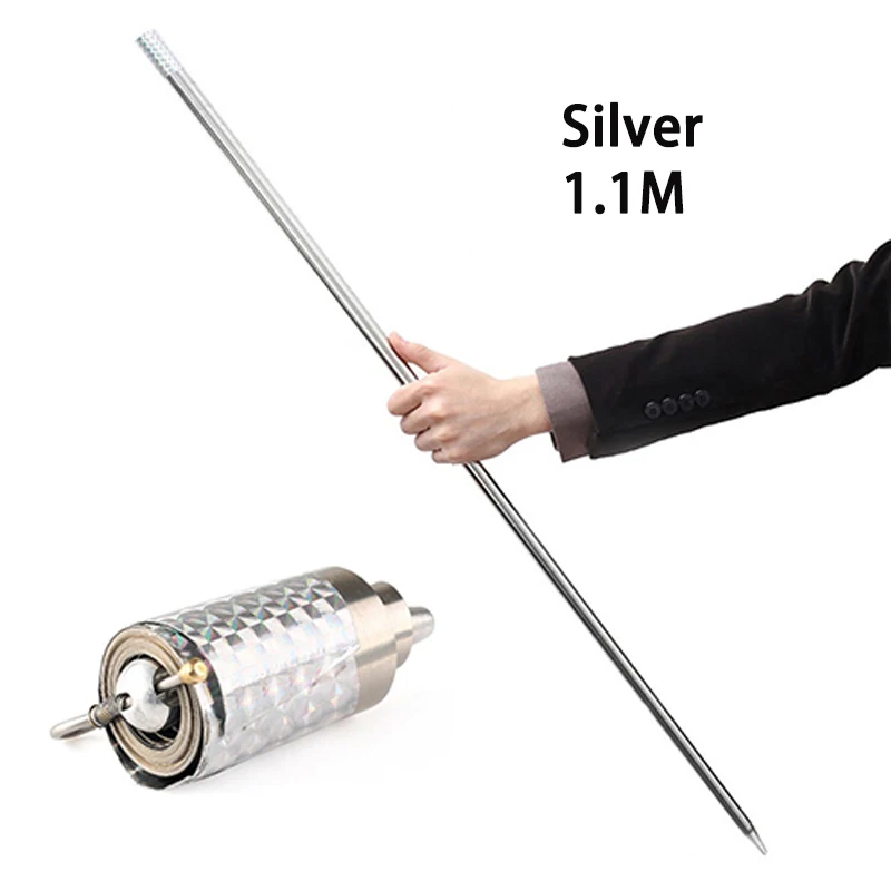 1PCS 110cm/150cm Protection Appearing Cane Silver Cudgel Metal Magic Tricks Profession Magician Stage Street Close Up Illusion