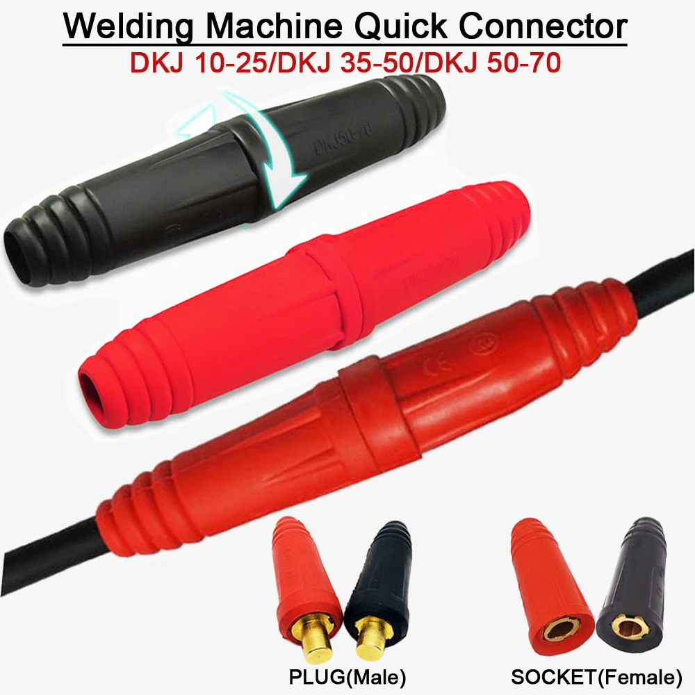 1Pair Tig Mig Rapid Fitting Europe Welding Machine Cable Connector Quick Connector Welding Machine Plug DKJ10-25 35-50 50-70