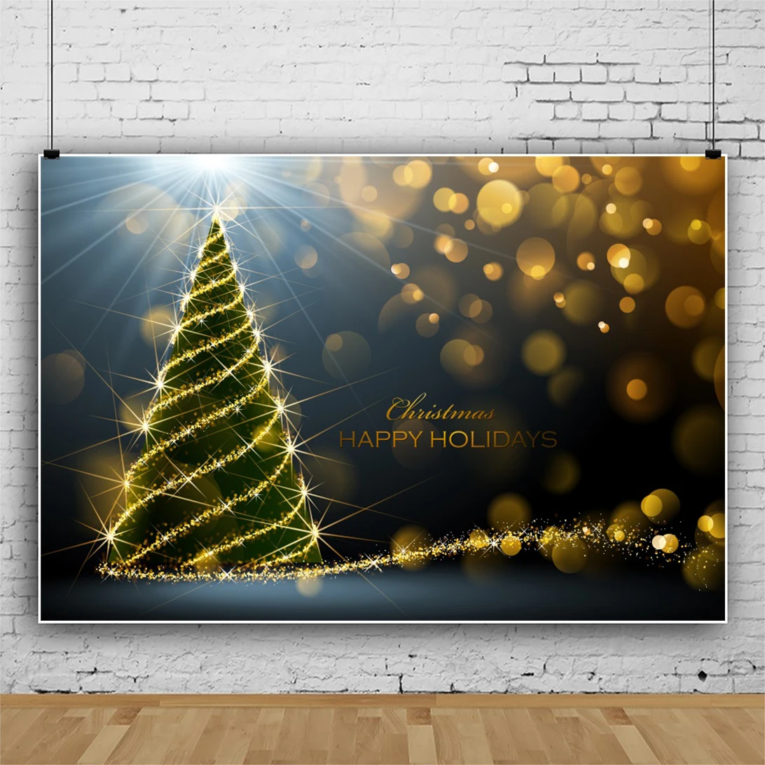 Laeacco عيد ميلاد سعيد شجرة ضوء خوخ منقطة راية الطفل الأسرة التصوير الخلفيات للصور خلفية الصورة