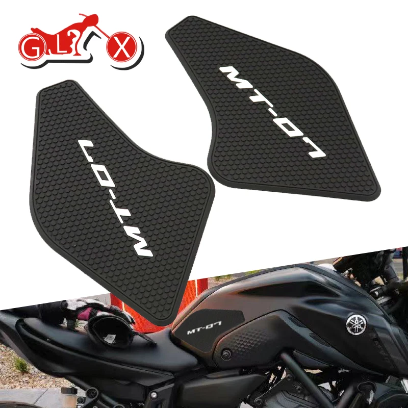 

For YAMAHA MT07 MT 07 MT-07 2021 New Motorcycle Accessories Non-slip Side Fuel Tank Stickers Waterproof Pad Rubber Sticker black