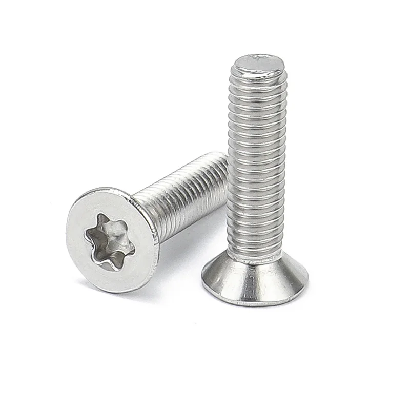 1/50pcs M1.4 M1.6 M2 M2.5 M3 M4 M5 M6 M8 M10 M12 304 A2-70 Stainless Steel GB2673 Six-Lobe Torx Flat Countersunk Head Screw Bolt