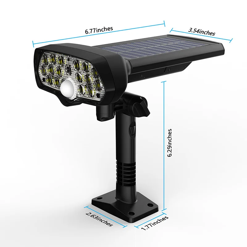 Imagem -04 - Nieuwe Solar 16corey Led Pir Bewegingssensor Lichten ao ar Livre Waterdichte Ip65 Muur Solar Luz de Emergência Lâmpada Quintal