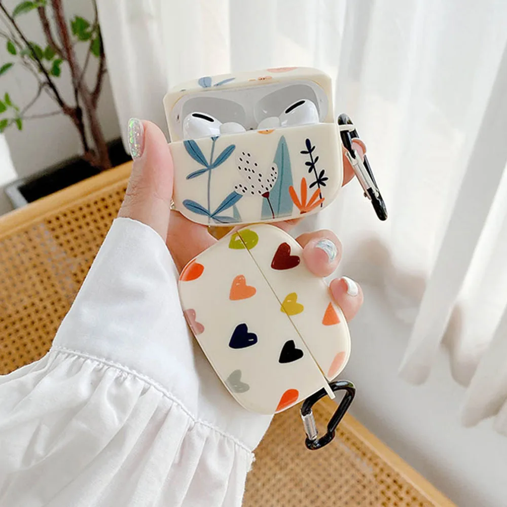 Rung 1 2 Trái Tim Hoa Tai Nghe Chụp Tai Dành Cho Tai Nghe Airpods Pro TPU Ốp Lưng Bao Vỏ Tai Nghe Phụ Kiện Cho air Pods 3