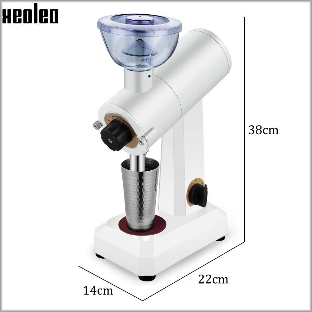 XEOLEO-molinillo de café eléctrico, máquina de molienda de café de 150W, dientes fantasma, molinero eléctrico de café de 200g, molinillo de café negro/blanco