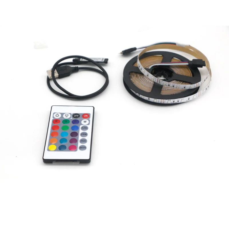 smd 5v USB 2835 rgb Waterproof led strip 24key ip30 ip65 controller TV background light desktop decoration light 0.5m -5m