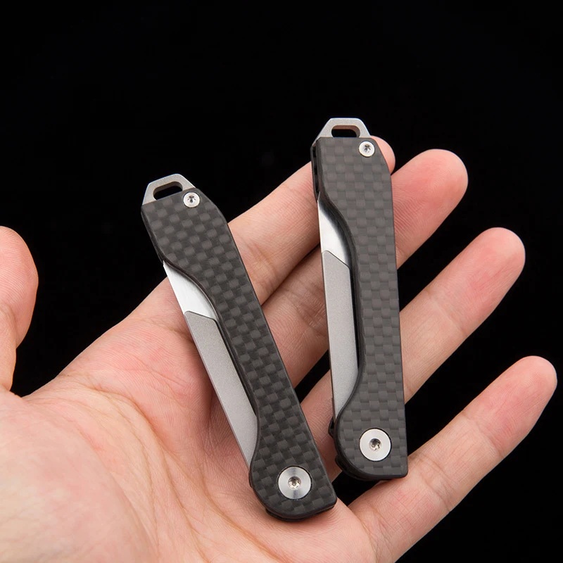 Carbon Fiber Folding Key Knife EDC Portable Scalpel Mini Pocket Knifes Emergency Medical Folding Knives Self-defense Survival