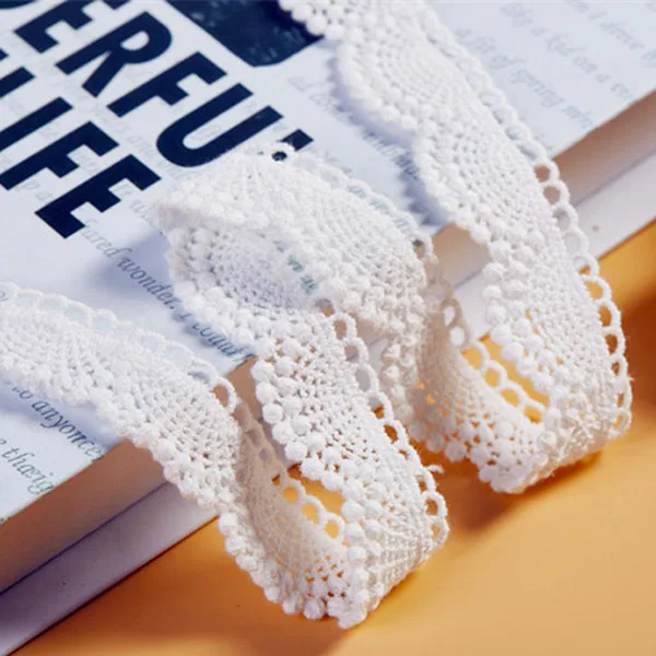 1yard Width:2cm Cotton Ivory White Lace Embroidered Lace Trimming for DIY Sewing Clothing Accessories(ss-678)