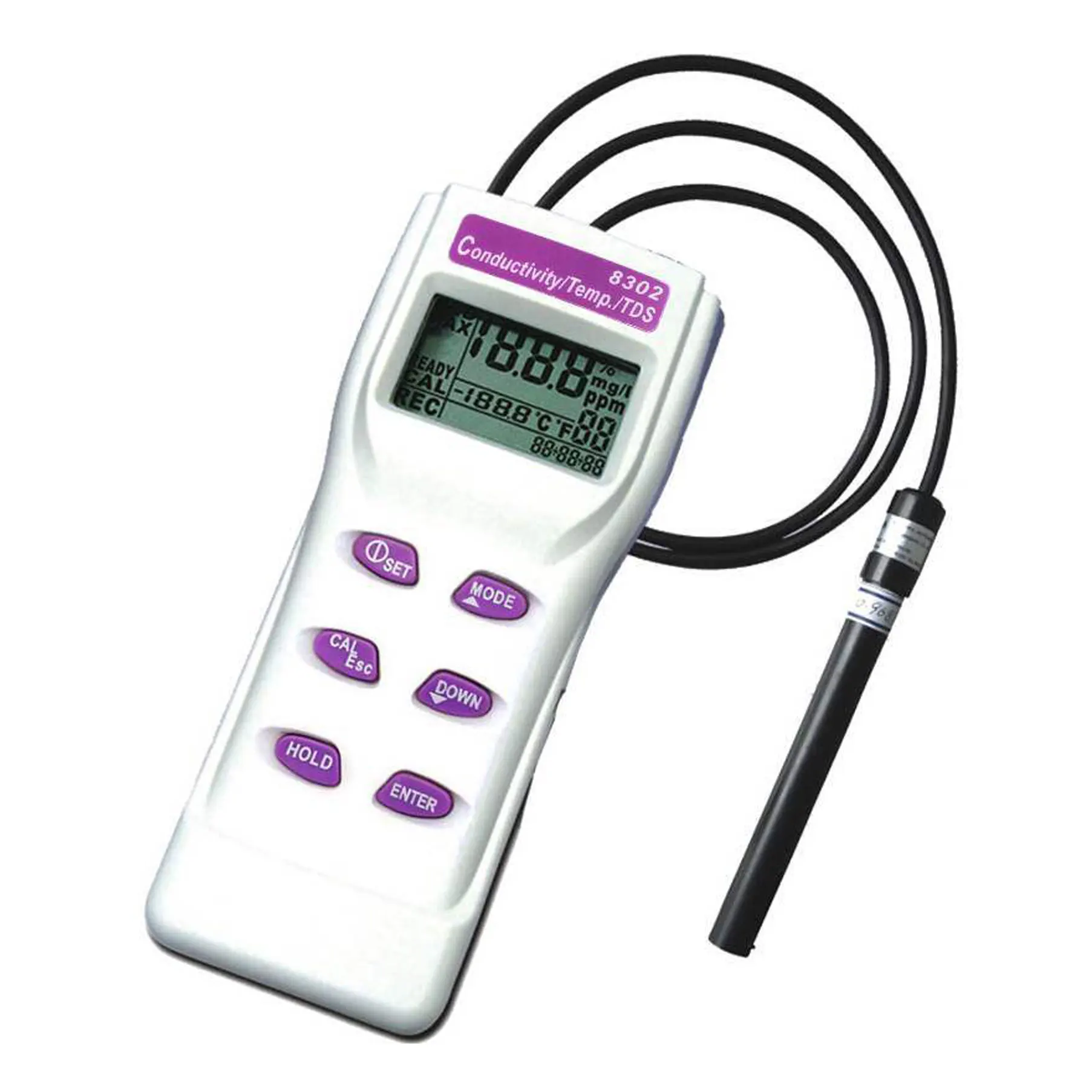AZ8302 Medidor de conductividad y TDS de calidad del agua eléctrica digital Probador de conductividad de piscinas de granja acuática de acuicultura
