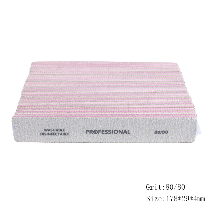 50 Stuks Professionele Nagelvijl 80/100/180/240 Grijs Manicure Buffer Blok Mix Stijl Nagelvijl Pedicure Schuren nagelsalon Gereedschap