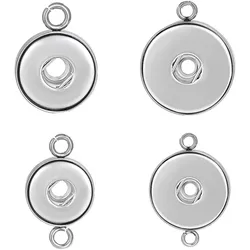 6pcs/lot Snap Jewelry Findings Stainless Steel Snap Button Pendant Fit 18mm 12mm Snap Necklace Buttons Bracelet DIY Accessories