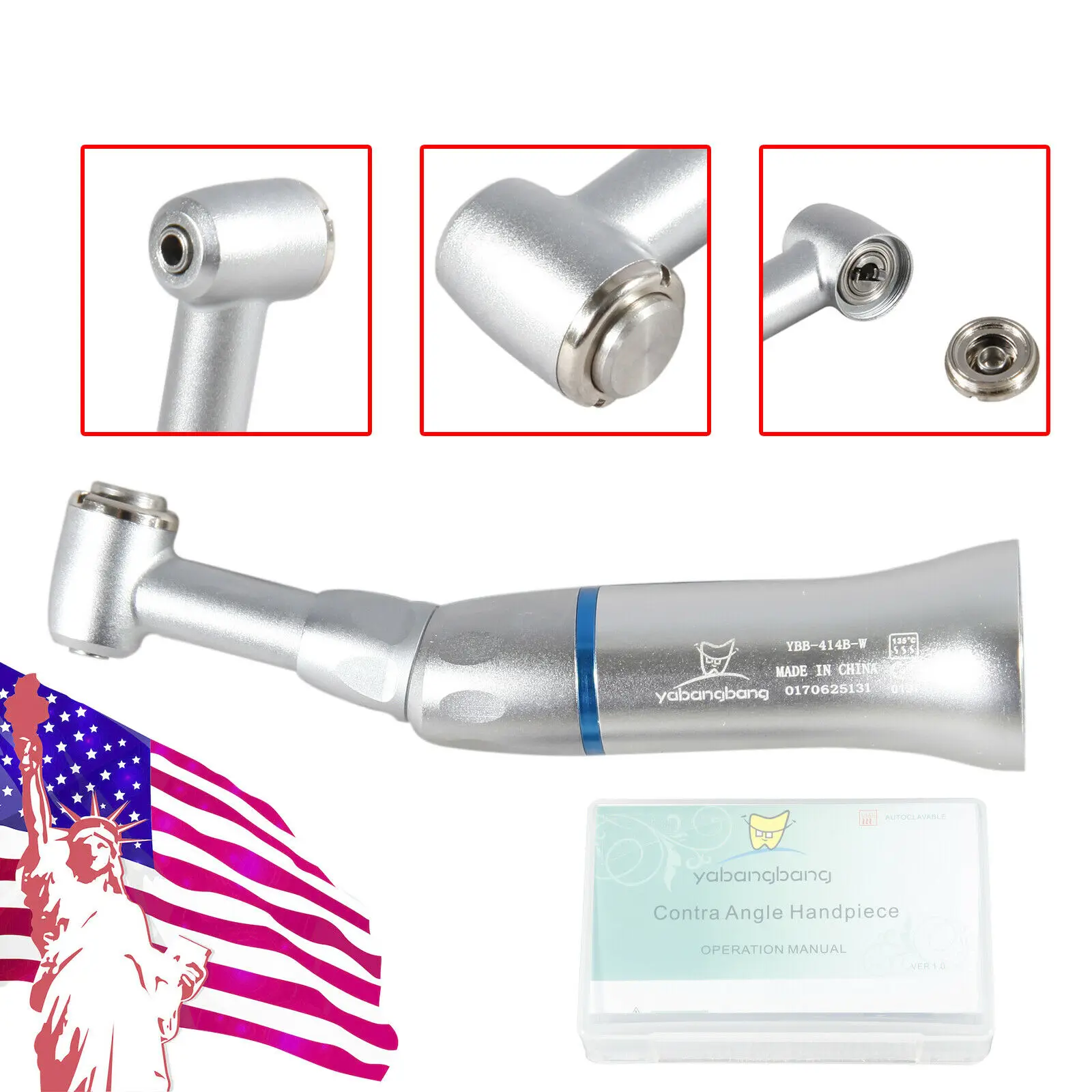 NSK Style Dental Slow Low Speed Handpiece Contra Angle Push Button Yabangbang